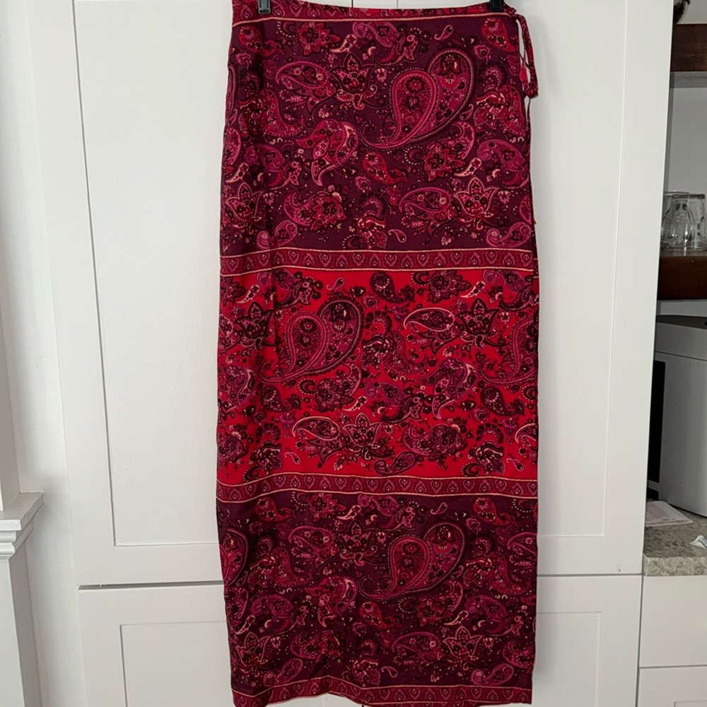 EXPRESS 100% Silk Wrap Around Maxi Skirt - Size 11/12
